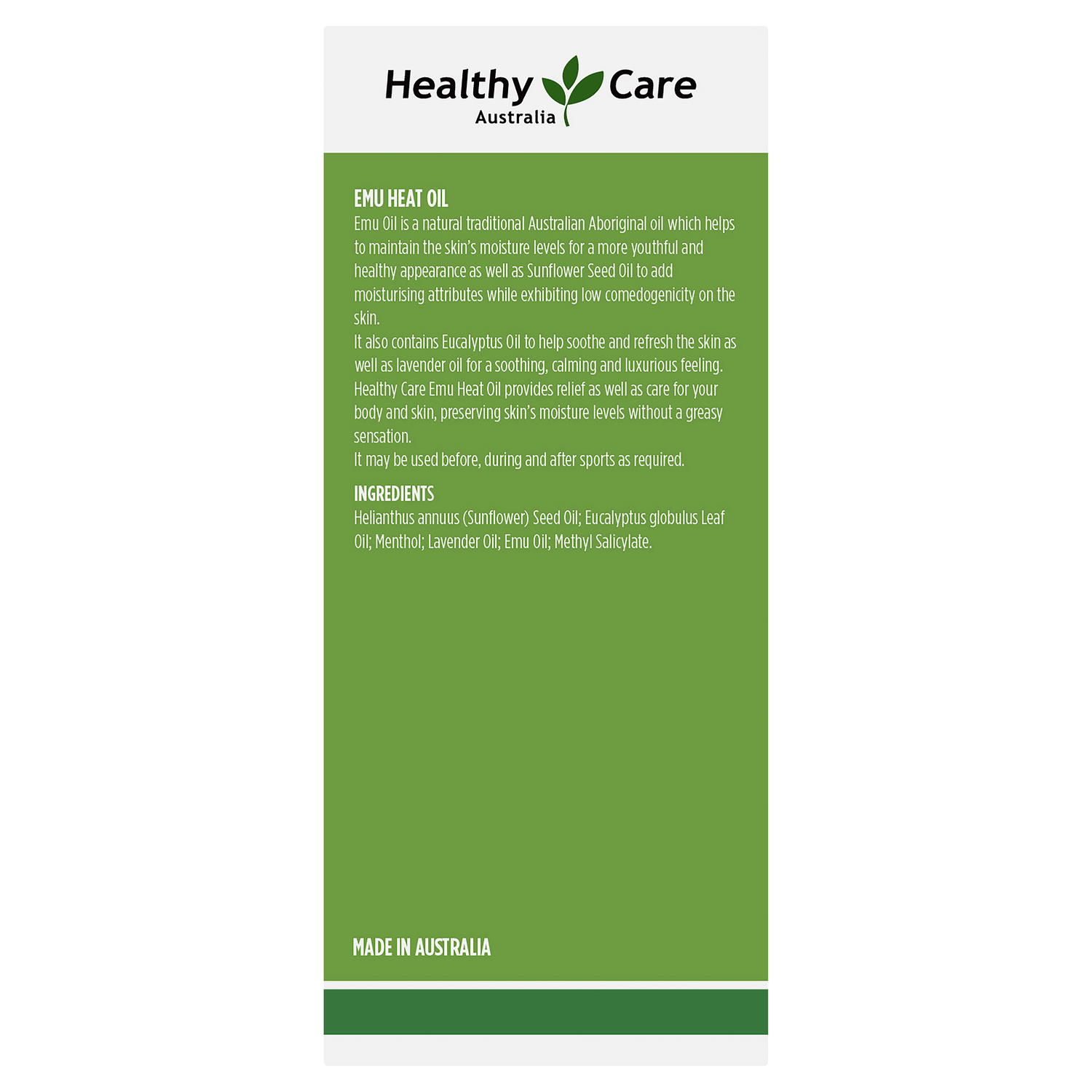 Dầu đà điểu Healthy Care Emu Heat Oil 100ml Mẫu mới 3