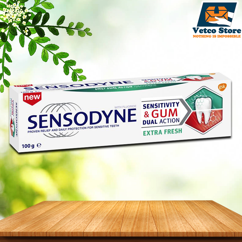 Kem Đánh Răng Sensodyne Sensitivity & Gum Dual Action Extra Fresh 100g