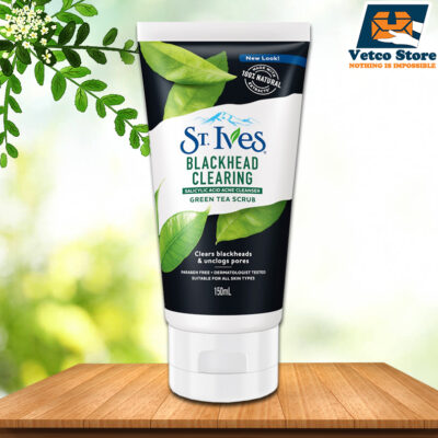 Sữa Rửa Mặt Tẩy Tế Bào Chết ST.Ives Blackhead Clearing Trà Xanh 150ml