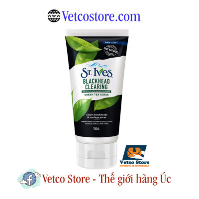 Sữa rửa mặt tẩy tế bào chết ST Ives Blackhead Clearing trà xanh 150ml 2