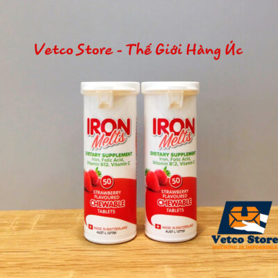 Viên nhai bổ sung Sắt và Vitamin vị Dâu 50v 2