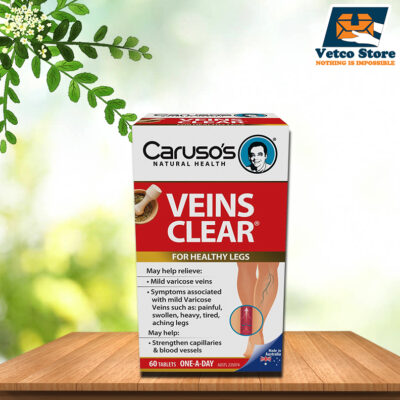 Viên uống hỗ trợ suy giãn tĩnh mạch Caruso's Veins Clear 60 viên