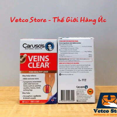 Viên uống hỗ trợ bệnh suy giãn tĩnh mạch Carusos Veins Clear 60 viên 2