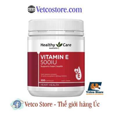 Vitamin E 500IU Healthy care 200 cap mau moi 1