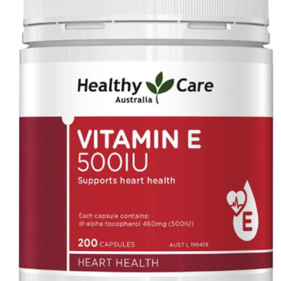Vitamin E 500IU Healthy care 200 cap mau moi 1