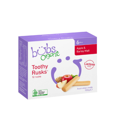 Bánh ăn dặm Bubs Organic vị táo lúa mạch 100g 1