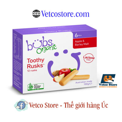 Bánh ăn dặm Bubs Organic vị táo lúa mạch 100g 2