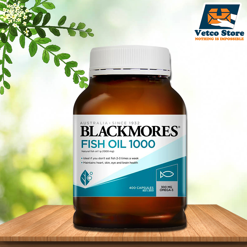 Dầu Cá Blackmores 1000mg Có Mùi (Hộp 400 Viên)