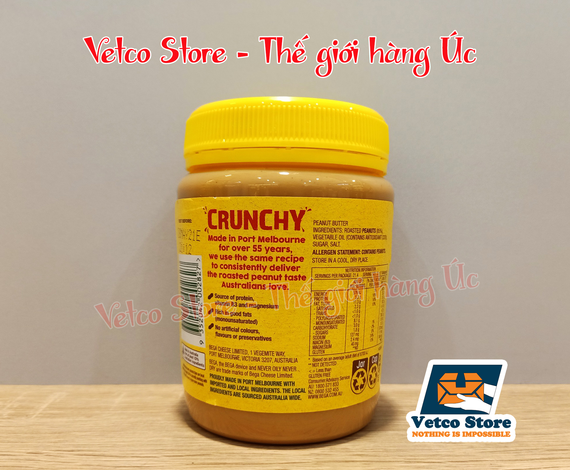 Bơ đậu phộng Bega Crunchy 470g 4