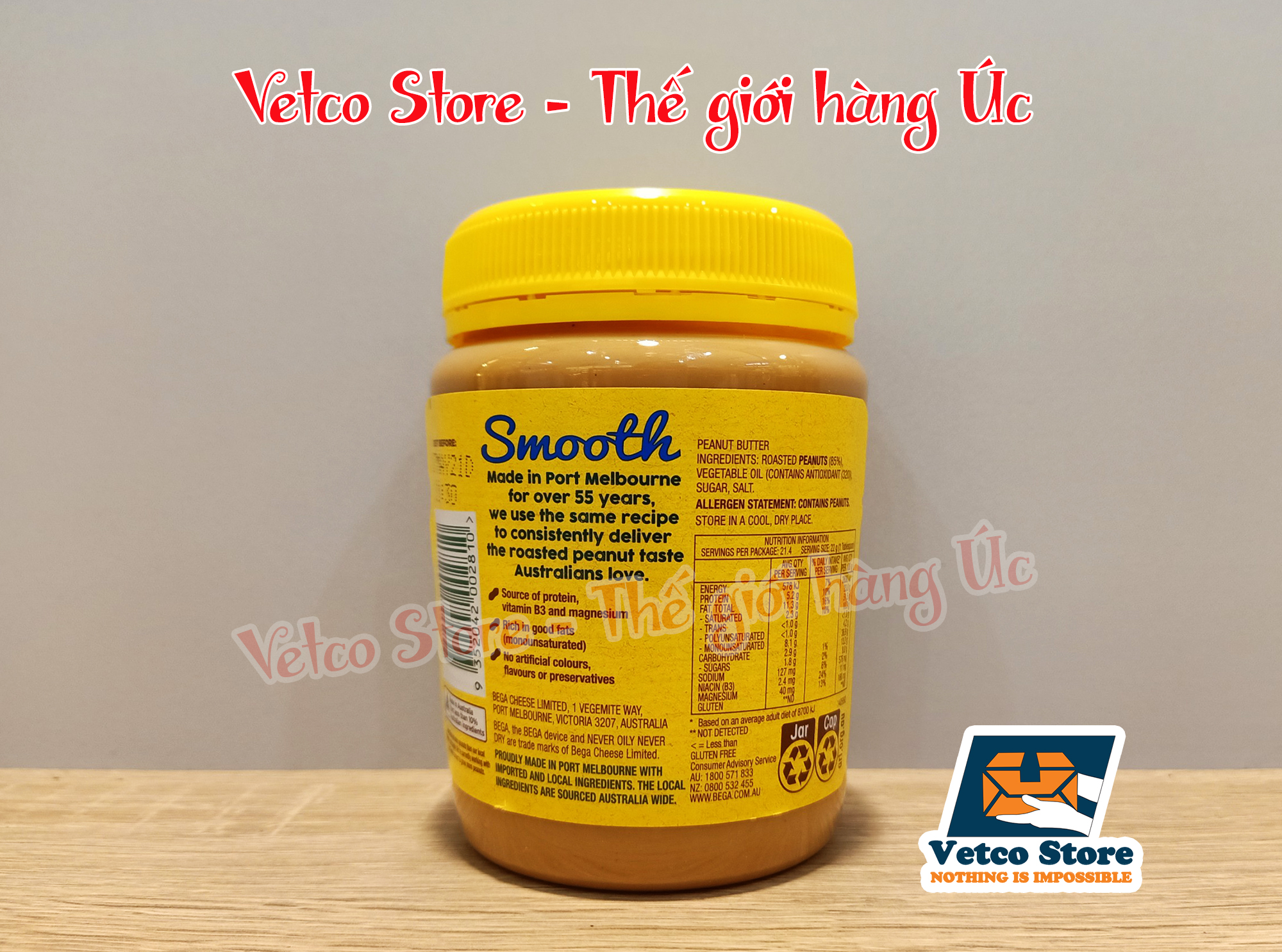 Bơ đậu phộng Bega Smooth 470g 4