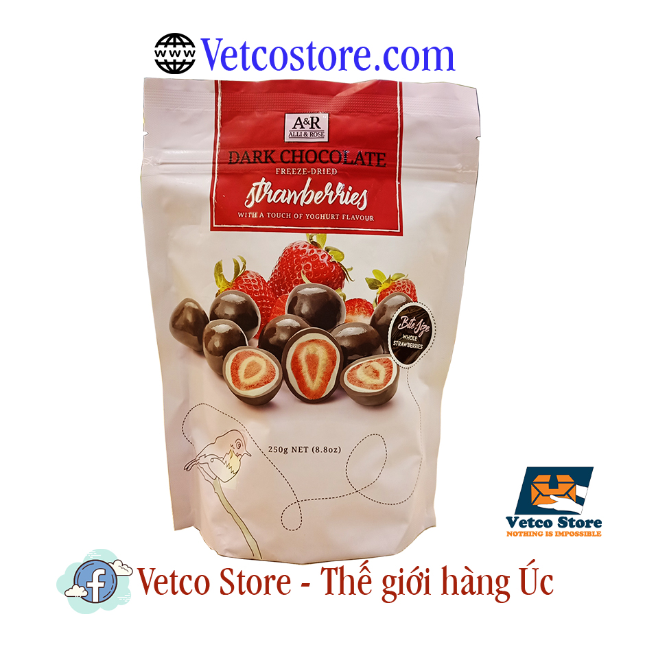 Chocolate đen nhân dâu sấy Alli n Rose 250g 1