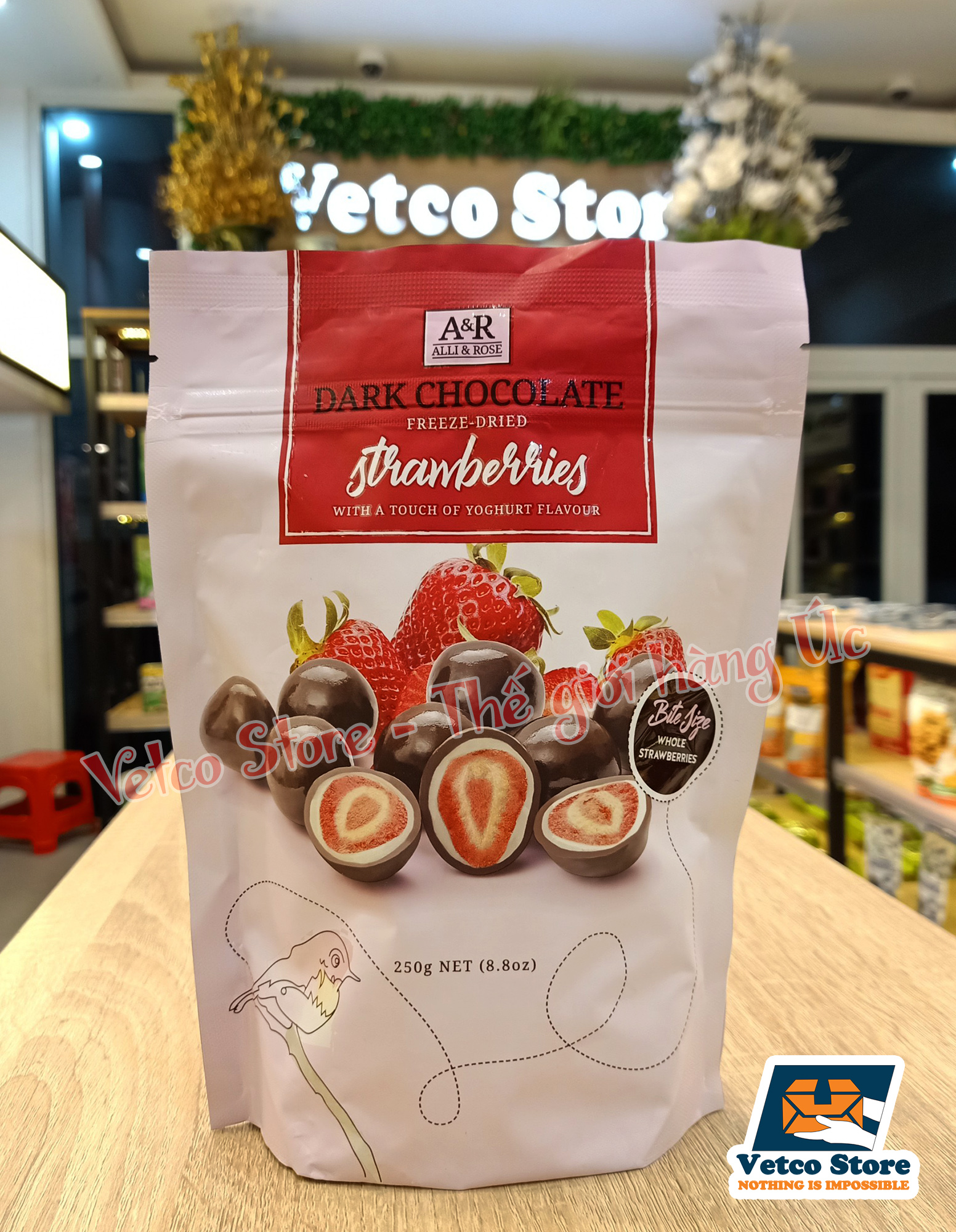 Chocolate đen nhân dâu sấy Alli n Rose 250g 4