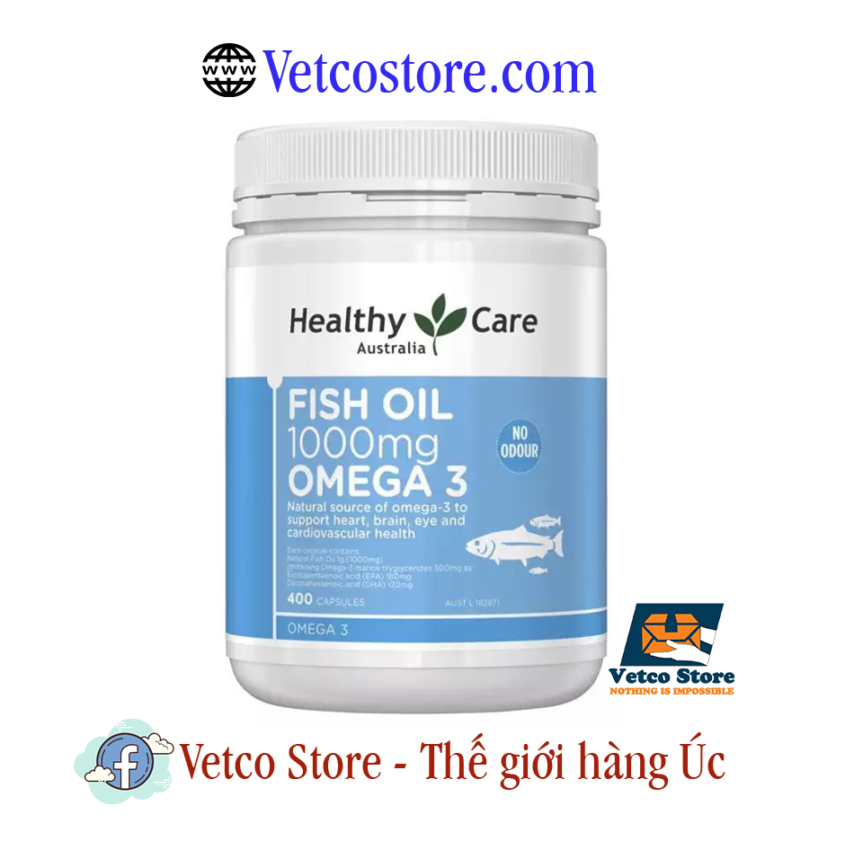 Dầu cá Omega 3 100mg Healthy Care 400 viên Mẫu mới 1