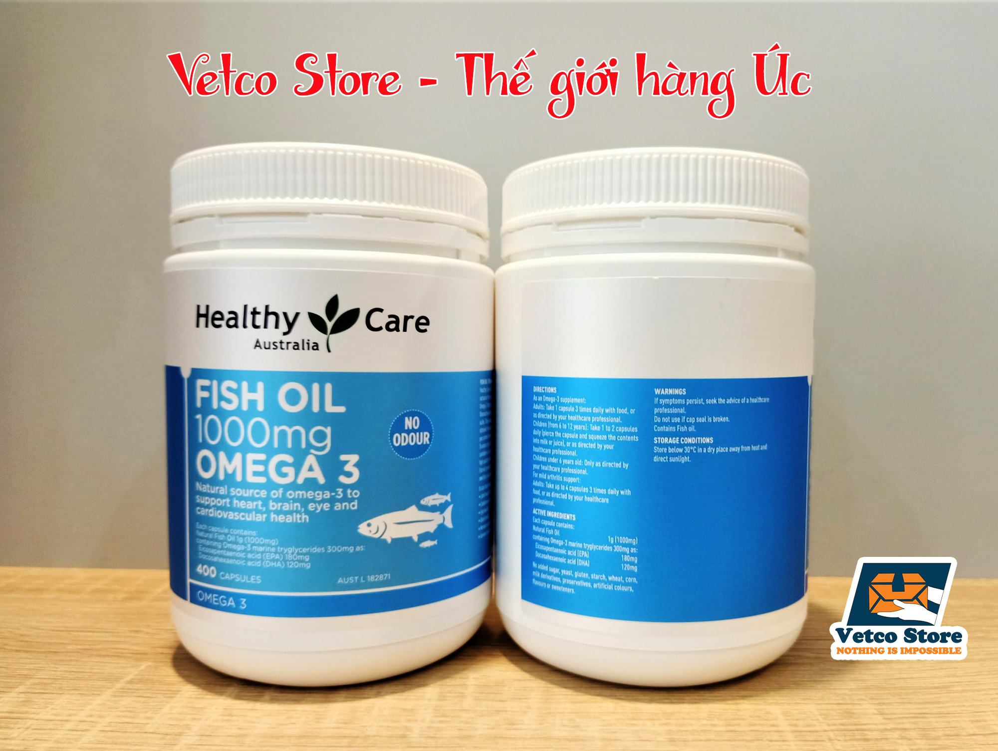 Dầu cá Omega 3 100mg Healthy Care 400 viên Mẫu mới 4