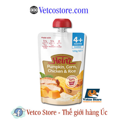 Hoa quả nghiền Heinz 4 tháng vị Bí Đỏ Bắp Cơm Gà 1