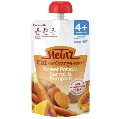 Hoa quả nghiền Heinz 4 tháng vị Khoai lang Carrot và Bí đỏ 1