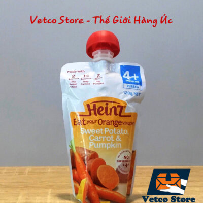 Hoa quả nghiền Heinz 4 tháng vị Khoai lang Carrot và Bí đỏ 2