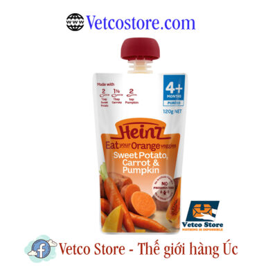 Hoa quả nghiền Heinz 4 tháng vị Khoai lang Carrot và Bí đỏ 4