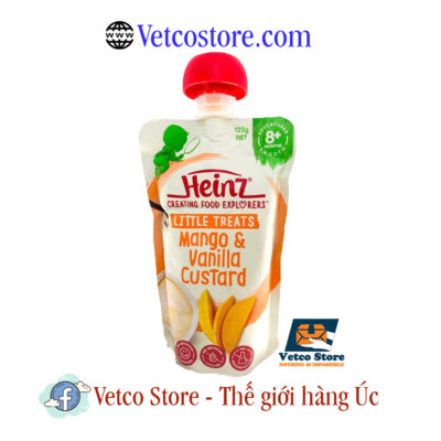 Hoa quả nghiền Heinz 8 tháng Custard vị xoài vanilla 4