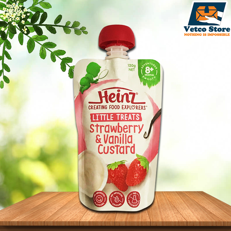 Hoa quả nghiền Heinz vị Dâu & Vanilla (8 tháng +) 120 gr