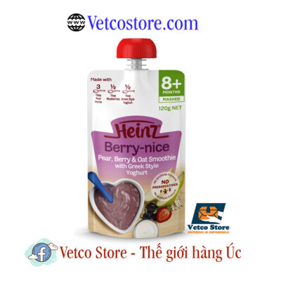 Hoa quả nghiền Heinz 8 tháng vị Lê Berry yến mạch và sữa chua Hy Lạp 4