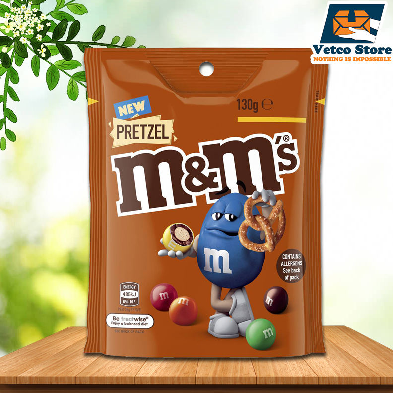 Kẹo Chocolate M&M Pretzel 130g Úc
