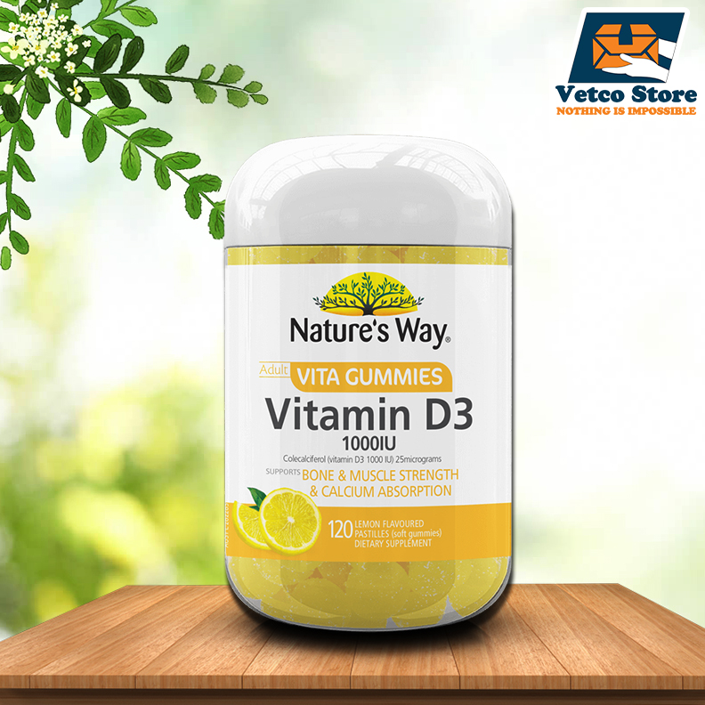 Kẹo dẻo Nature's way Vitamin D3 1000IU 120 viên