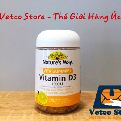 Keo deo Natures way Vitamin D3 1000IU 120v 2
