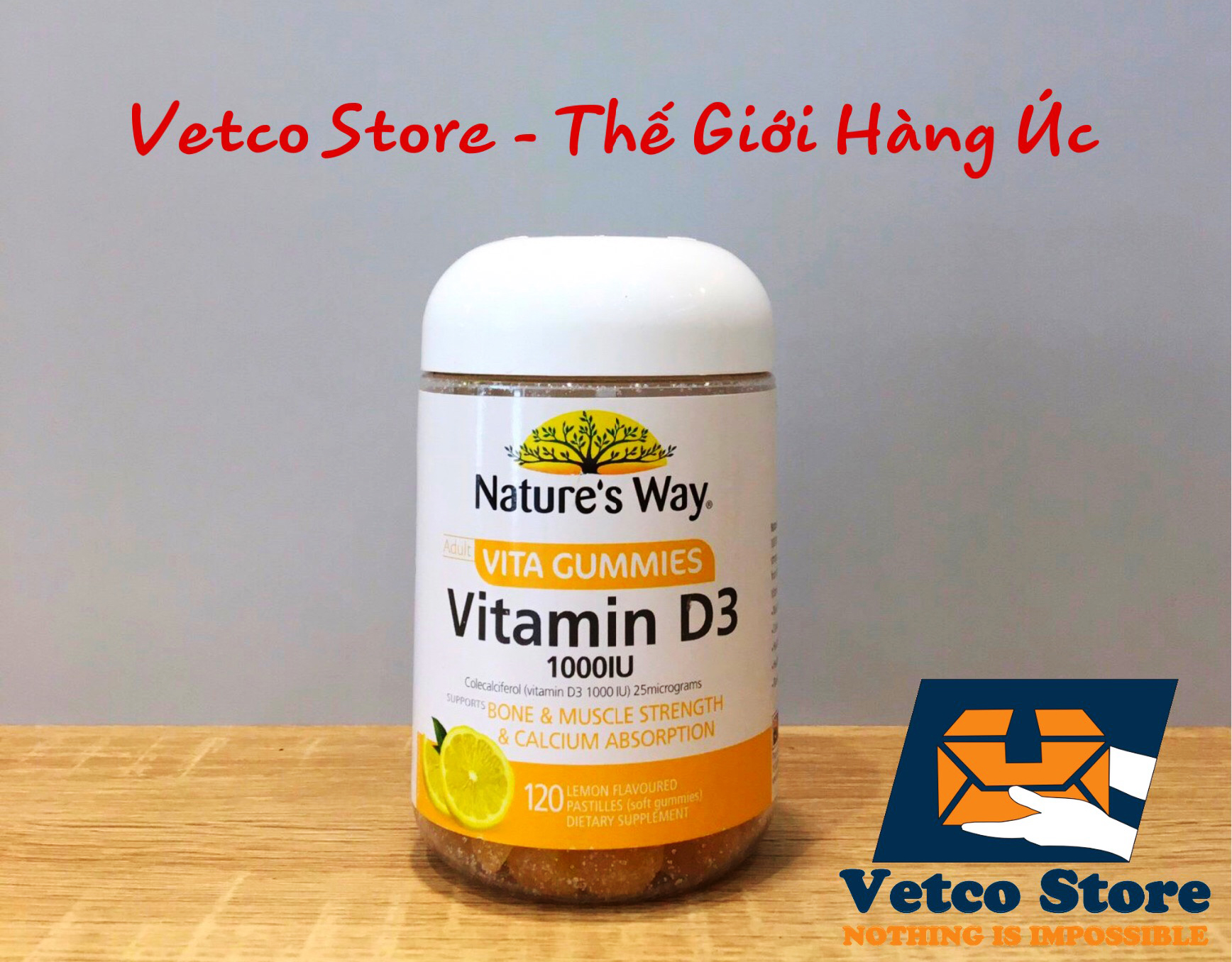 Keo deo Natures way Vitamin D3 1000IU 120v 2