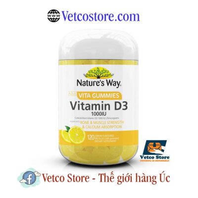 Keo deo Natures way Vitamin D3 1000IU 120v 4