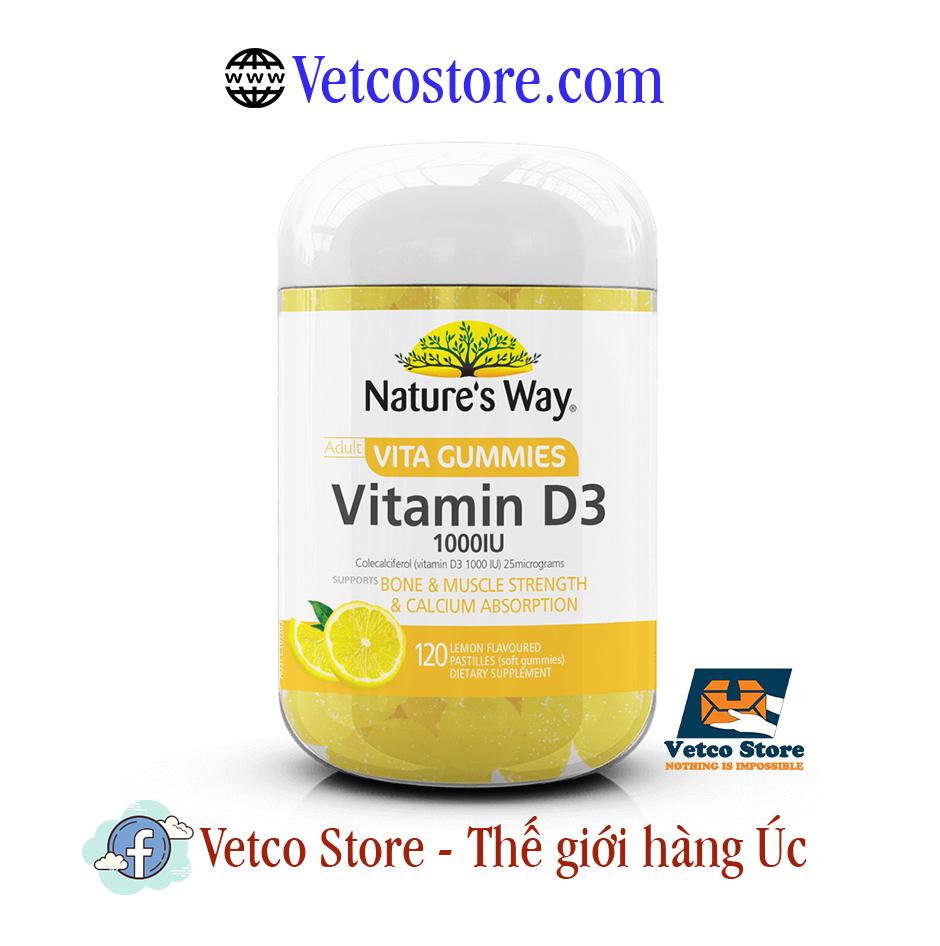 Keo deo Natures way Vitamin D3 1000IU 120v 4