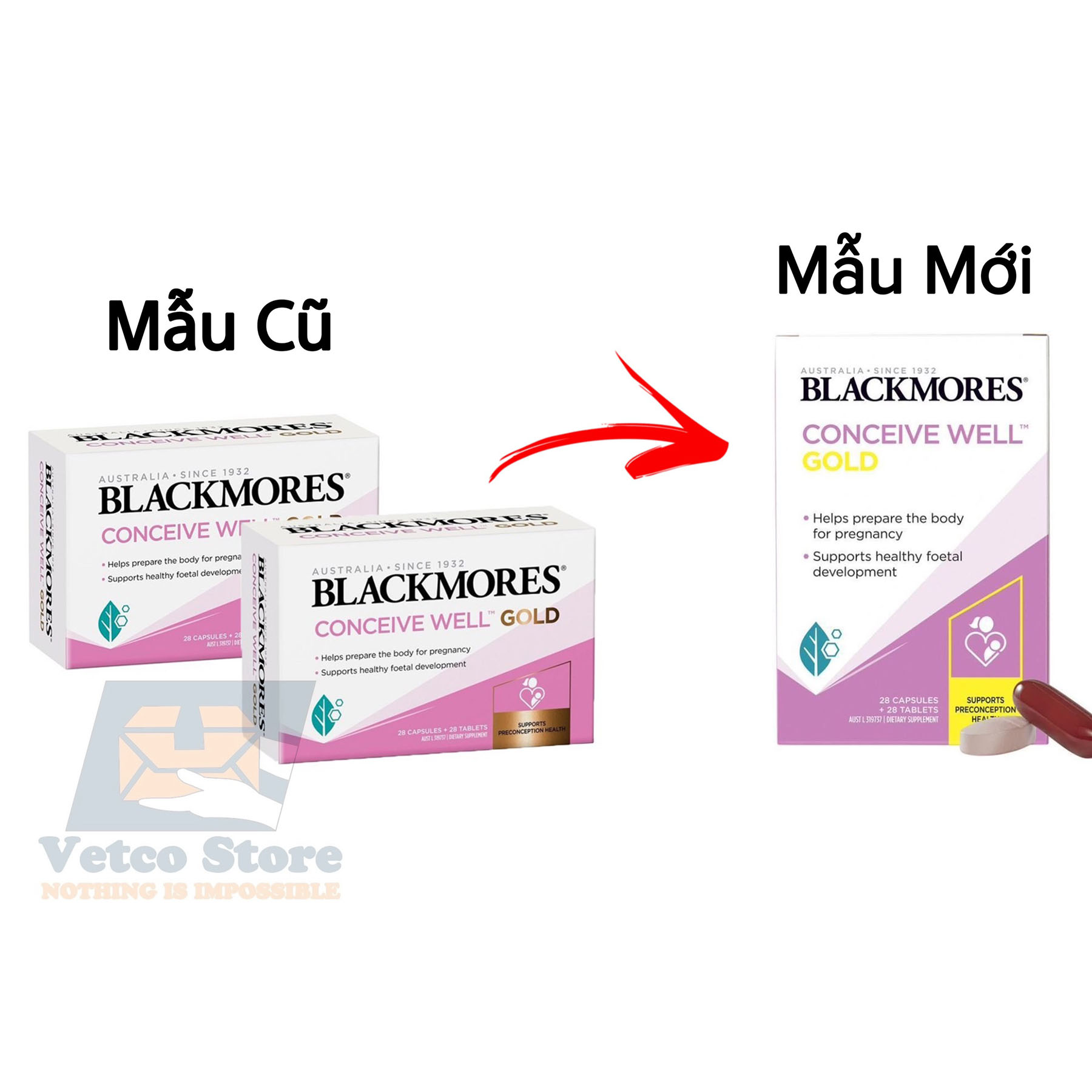Kích trứng hổ trợ sinh sản Blackmores Conceive Well Gold1