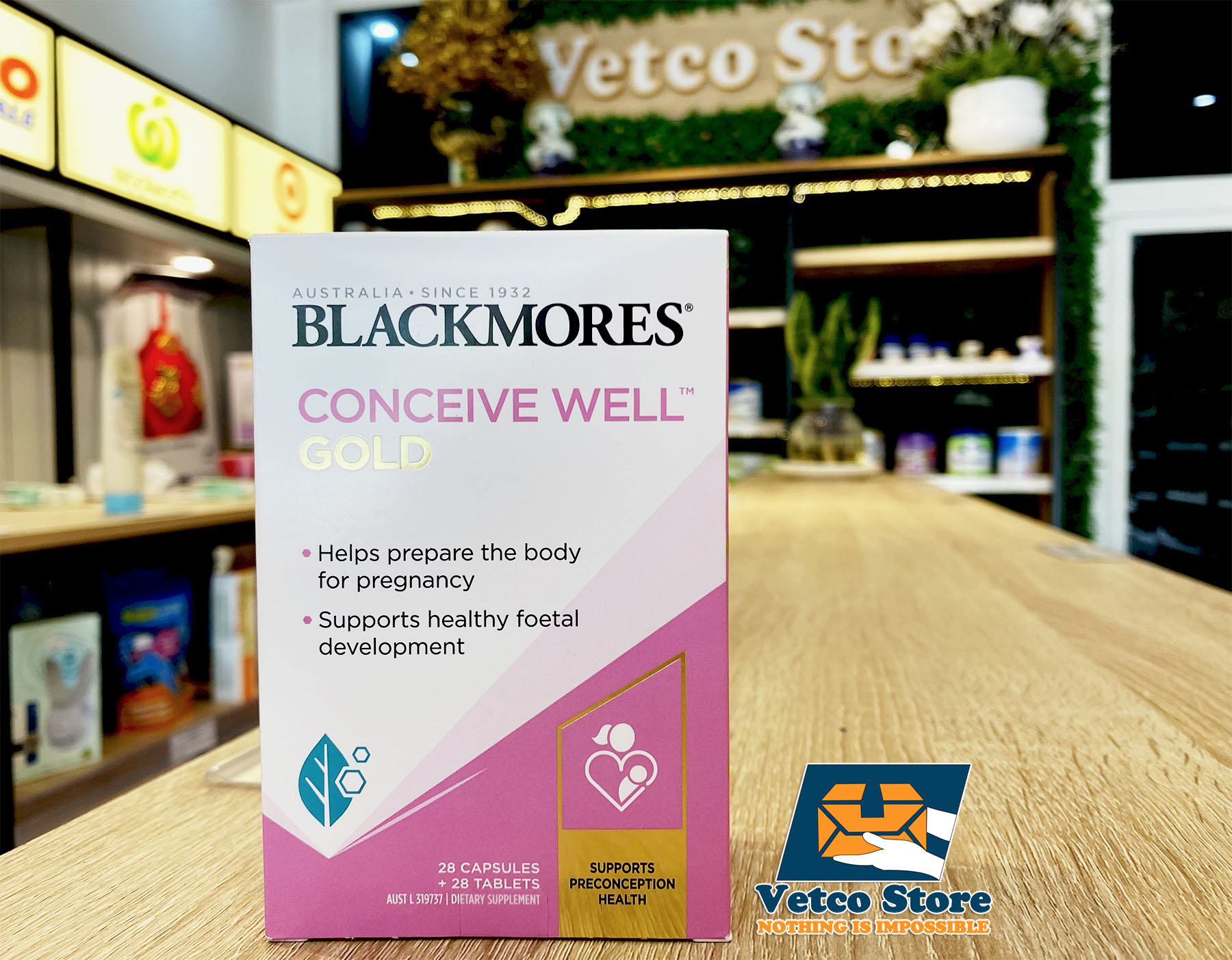 Kích trứng hổ trợ sinh sản Blackmores Conceive Well Gold2