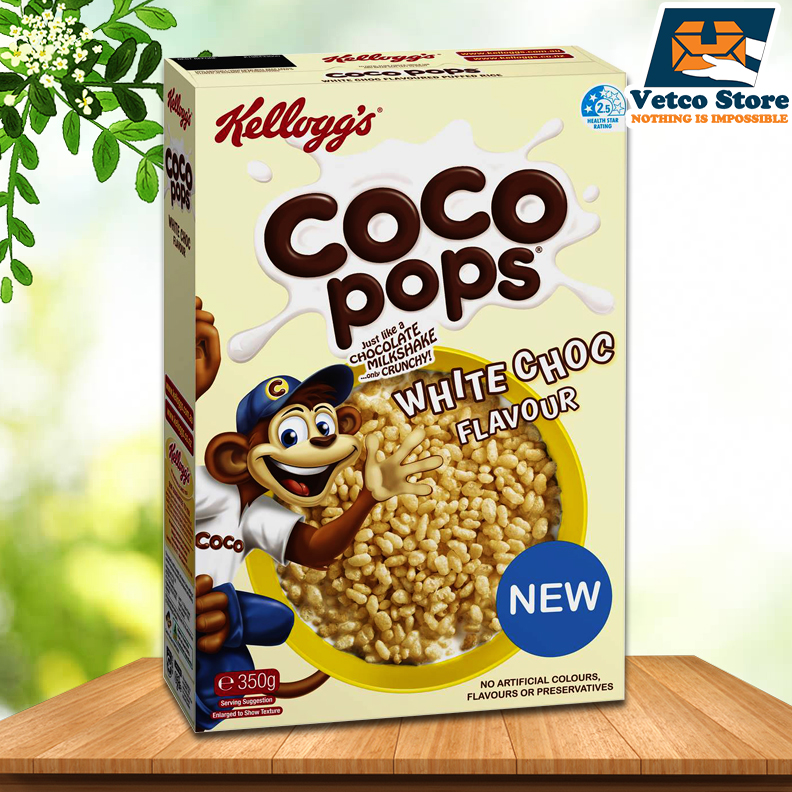 Ngũ cốc Kellogg Coco Pops vị White Choc 350g Úc