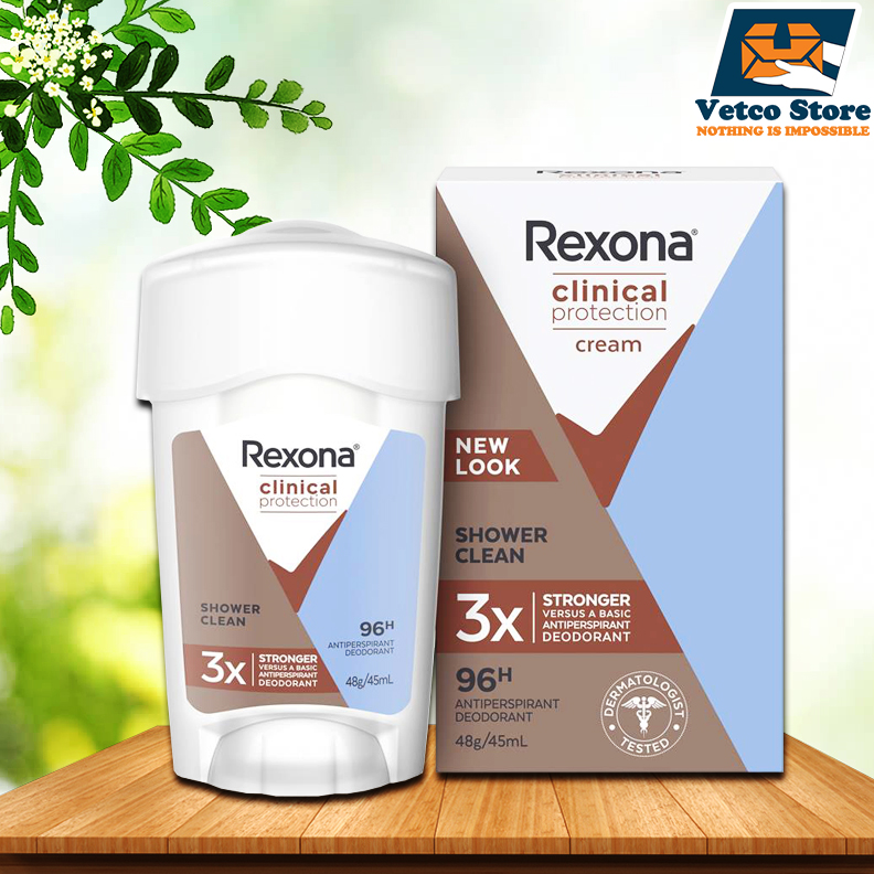 Sáp Khử Mùi Rexona Clinical Protection Cream Shower Clean 48g/45ml