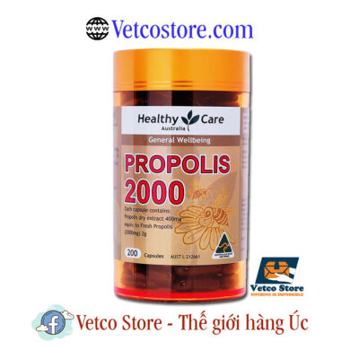 Viên Uống Keo Ong Healthy Care Propolis 2000 200 viên Mẫu cũ 1