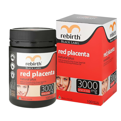 Viên uống nhau thai cừu đỏ Rebirth Black Label Red Placenta Natural Plus 3000mg 100 viên 1