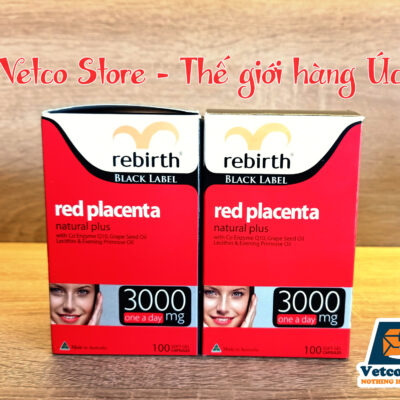 Viên uống nhau thai cừu đỏ Rebirth Black Label Red Placenta Natural Plus 3000mg 100 viên 3