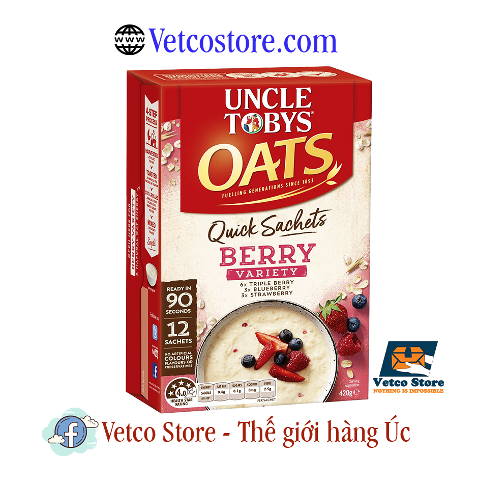 Yến mạch Uncle Tobys vị Berry 420g 2