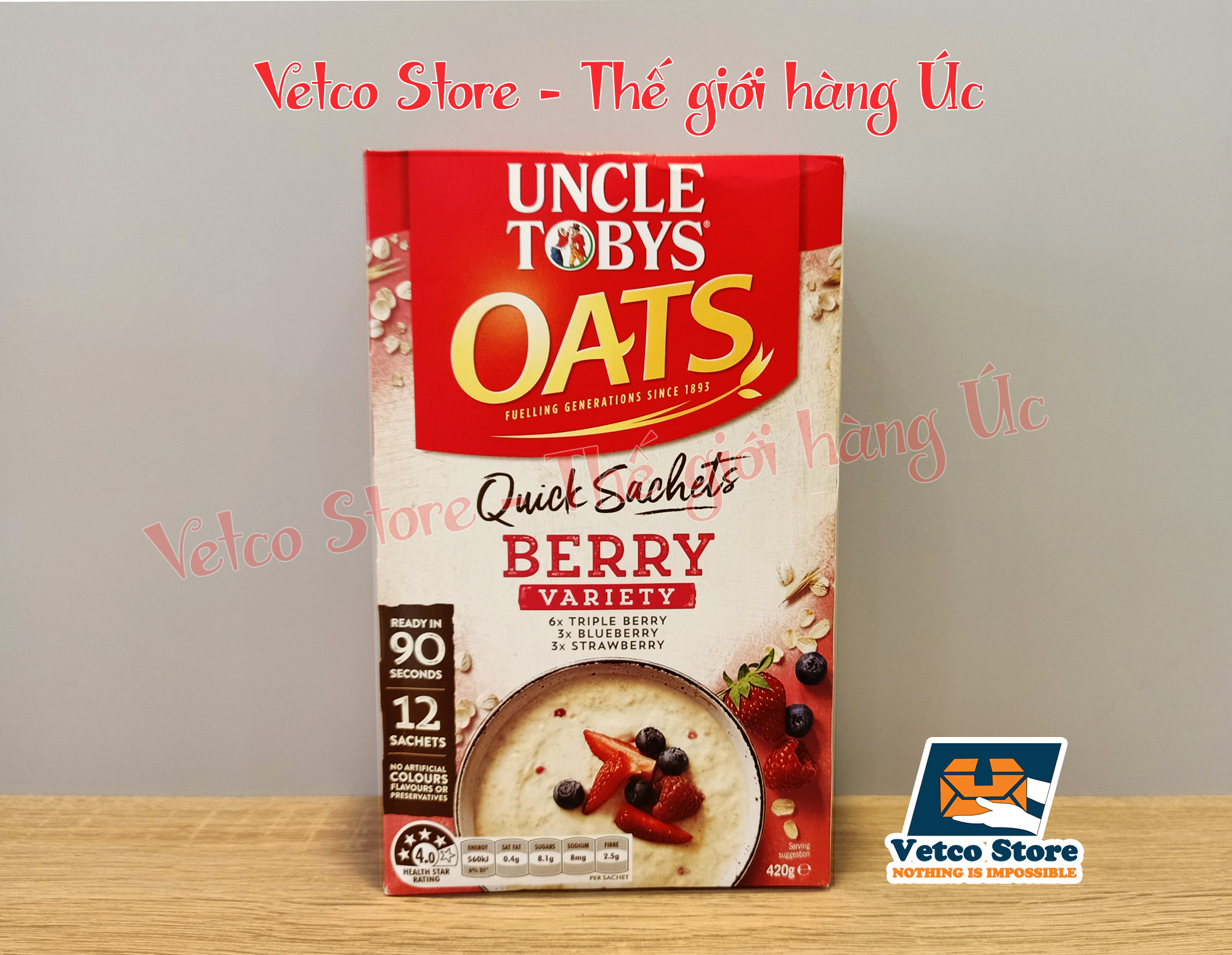 Yến mạch Uncle Tobys vị Berry 420g 3