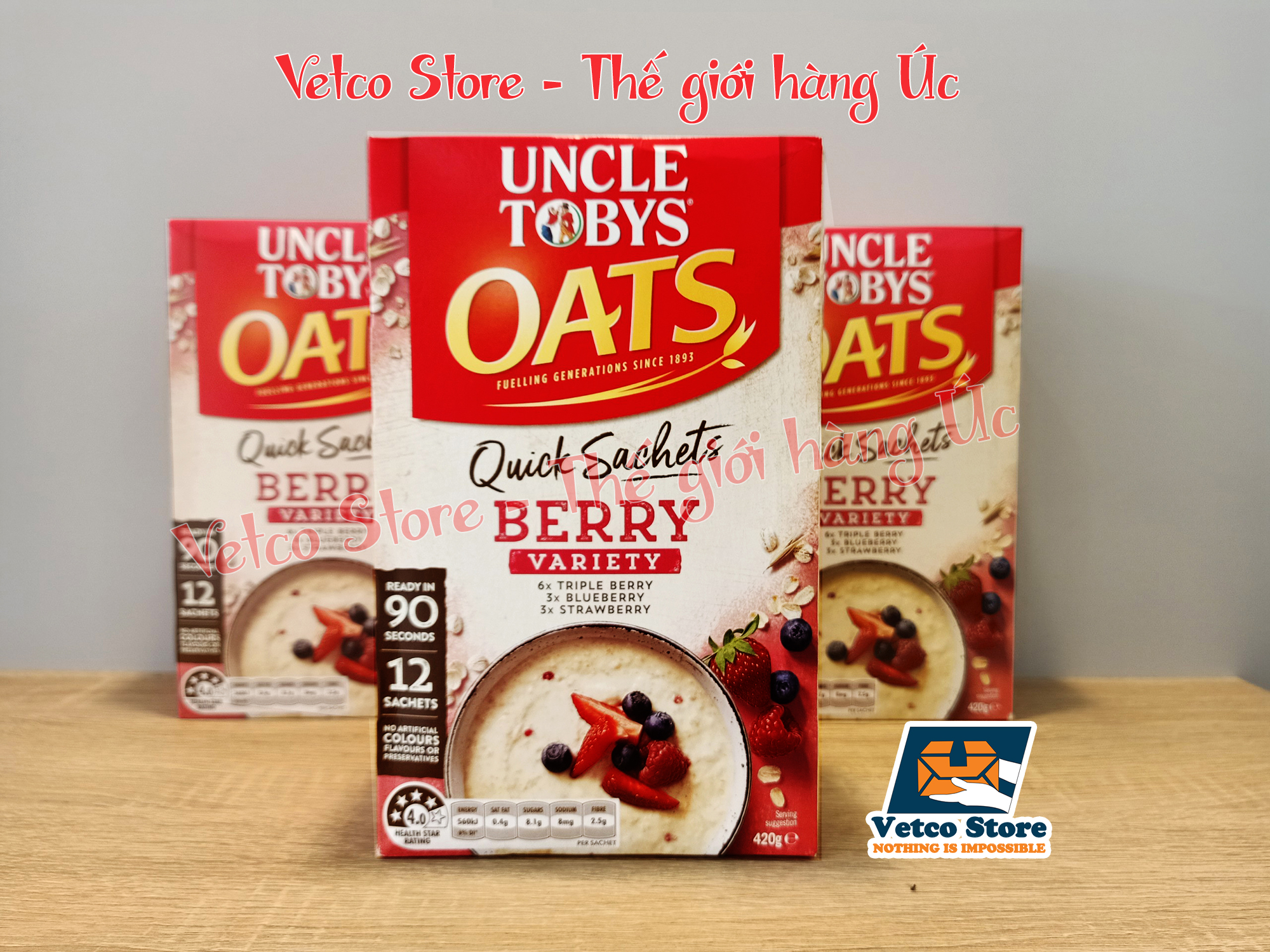 Yến mạch Uncle Tobys vị Berry 420g 5