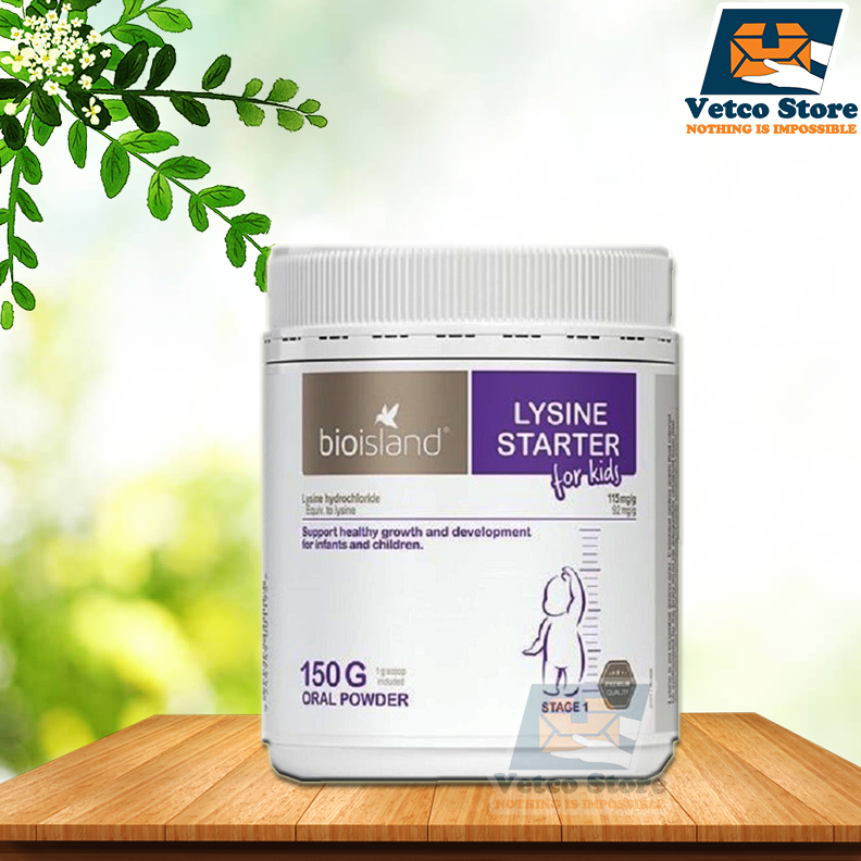 BioIsland Lysine Starter for Kids dạng bột của Úc 150g