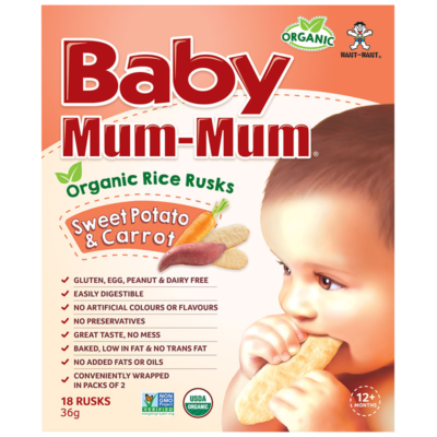Bánh gạo Baby Mum Mum vị cà rốt khoai lang 36g 1