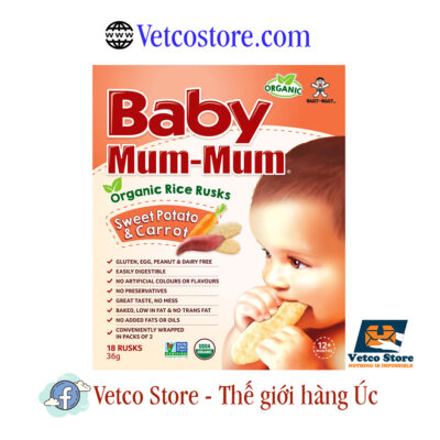 Bánh gạo Baby Mum Mum vị cà rốt khoai lang 36g 2