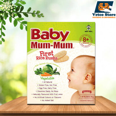 Bánh gạo hữu cơ Baby Mum-Mum vị Rau củ 36g (Hộp 18 thanh)