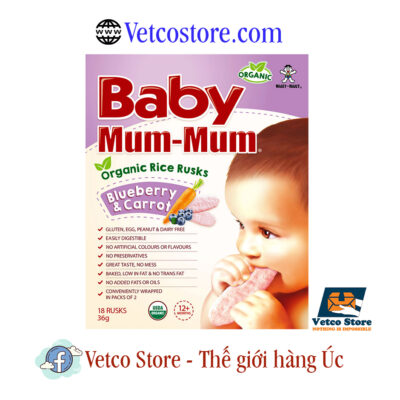 Bánh gạo Baby Mum mum vị việt quất cà rốt 2