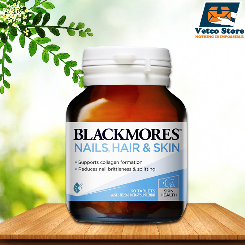 Viên uống đẹp da, móng, tóc Blackmores Nails Hair & Skin 60 viên