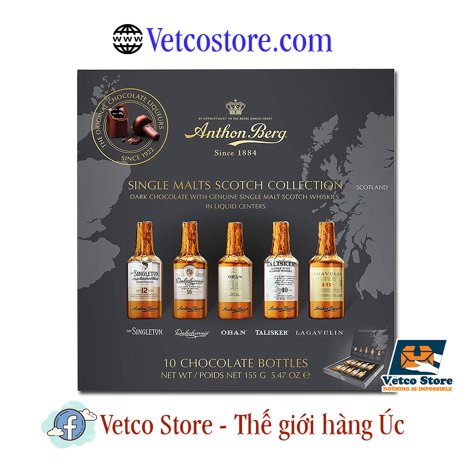 Chocolate rượu Anthon Berg hộp 10 chai 155g 1