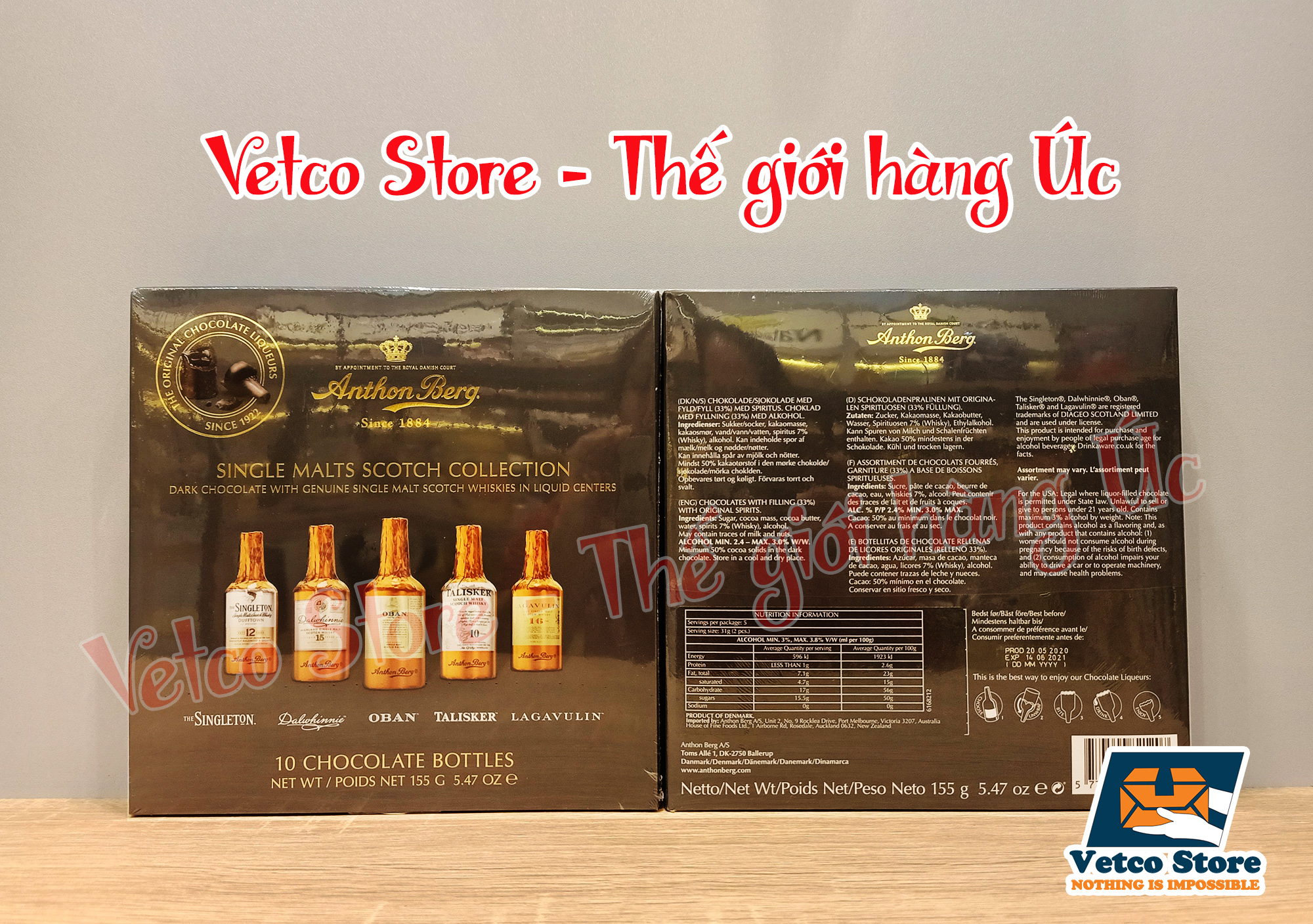 Chocolate rượu Anthon Berg hộp 10 chai 155g 4