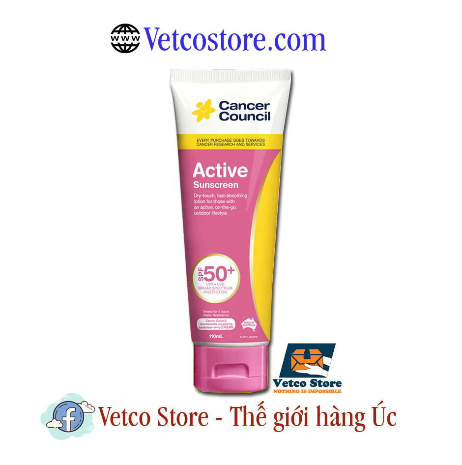 Kem chống nắng Cancer Council Active SPF 50 110ml 1
